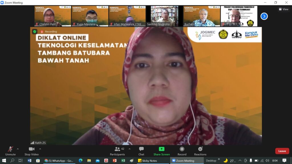 Diklat Online Teknologi Keselamatan Tambang Batubara Bawah Tanah Di Tengah Pandemi Prodi