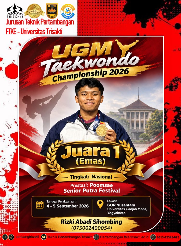 JUARA 1 (EMAS)TINGKAT NASIONAL, UGM TAEKWONDO CHAMPIONSHIP 2026