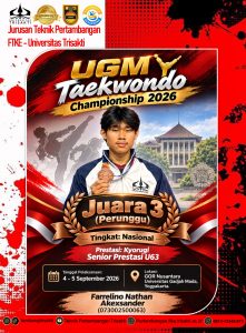 Juara 3 (Perunggu) TINGKAT NASIONAL, UGM Taekwondo Championship 2026